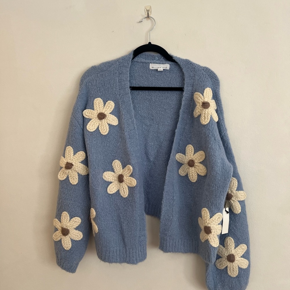 Blue Floral Cardigan